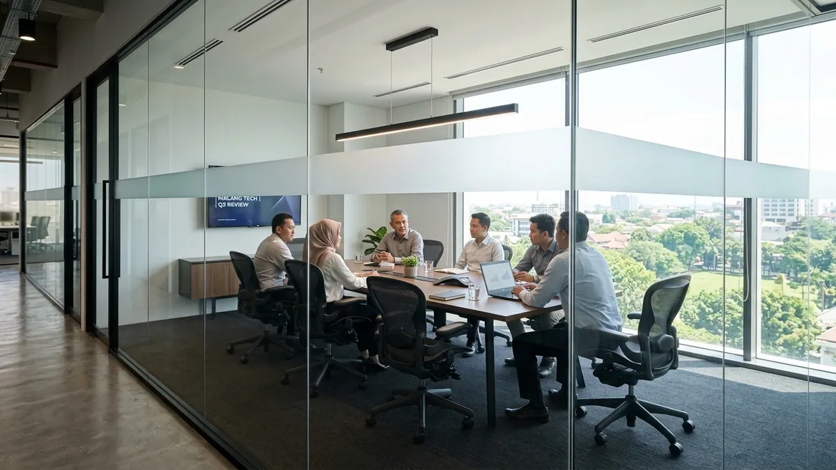 Studi Kasus: Pemasangan Partisi Kaca Tempered Kantor Minimalis Sejuk di Lowokwaru